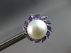 ESTATE LARGE 1.81CT AAA AMETHYST & PINK SOUTH SEA PEARL 14KT WHITE GOLD STUD EARRINGS