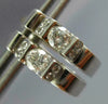 ESTATE .74CT DIAMOND 18KT WHITE GOLD 3D SOLITAIRE ETOILE HUGGIE EARRINGS #284