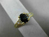 ESTATE 1.33CT DIAMOND & AAA OVAL SAPPHIRE 14K YELLOW GOLD FLOWER ENGAGEMENT RING