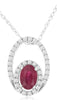 .70CT DIAMOND & AAA RUBY 14KT WHITE GOLD 3D OVAL & ROUND FUN FLOATING PENDANT