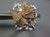 LARGE .67CT DIAMOND 18K WHITE & ROSE GOLD BUTTERFLY BOW CLIP ON HANGING EARRINGS