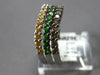 WIDE 1.15CT MOCHA DIAMOND & AAA TSAVORITE & YELLOW SAPPHIRE 14KT WHITE GOLD RING