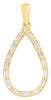 .32CT DIAMOND 14KT YELLOW GOLD ROUND & BAGUETTE OPEN TEAR DROP FLOATING PENDANT