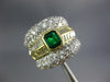 LARGE 4.10CT DIAMOND & AAA EMERALD 18KT 2 TONE GOLD 3D BAGUETTE ENGAGEMENT RING