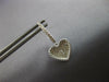 ESTATE .43CT DIAMOND 14KT WHITE GOLD 3D CLASSIC HEART LOVE HANGING EARRINGS