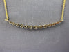 ESTATE .56CT DIAMOND 14KT YELLOW GOLD 3D CLASSIC ROUND JOURNEY BAR LOVE NECKLACE