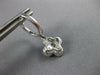 1.37CT DIAMOND 18KT WHITE GOLD 3D CLASSIC 4 LEAF CLOVER FLOWER HANGING EARRINGS