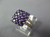 ESTATE LARGE 3.32CT DIAMOND & AAA AMETHYST 14KT WHITE GOLD 3D SQUARE FUN RING
