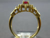 ESTATE .69CT DIAMOND & AAA RUBY 14KT YELLOW GOLD 3D FLOWER FILIGREE BOW FUN RING