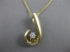 ESTATE DIAMOND SOLITAIRE 14K W YELLOW GOLD OPEN JOURNEY SWIRL PENDANT GVS #14974