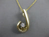 ESTATE DIAMOND SOLITAIRE 14K W YELLOW GOLD OPEN JOURNEY SWIRL PENDANT GVS #14974