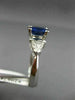 2.0CT TRILLION DIAMOND & AAA SAPPHIRE 14KT WHITE GOLD OVAL ENGAGEMENT RING 20674
