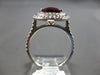 LARGE 3.24CT DIAMOND & AAA GARNET 14KT WHITE GOLD OVAL & ROUND DOUBLE HALO RING