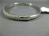 WIDE 4.99CT DIAMOND 18KT WHITE GOLD 3D MULTI ROW SEMI ETERNITY BANGLE BRACELET
