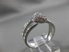 ANTIQUE WIDE .65CT DIAMOND 14KT WHITE GOLD 3D PAVE MOON DOUBLE BAND RING #3217