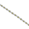 LARGE 10.59CT WHITE & FANCY YELLOW DIAMOND 18KT 2 TONE GOLD CUFF TENNIS BRACELET