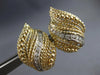 ESTATE LARGE .45CT DIAMOND 14K 2 TONE GOLD FILIGREE LEAF CLIP ON EARRINGS #27698