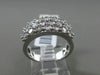 ESTATE 2.03CT DIAMOND 14KT WHITE GOLD 3 ROW SHARE PRONG WEDDING ANNIVERSARY RING