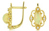1.08CT DIAMOND & AAA OPAL 14K YELLOW GOLD 3D MULTI HEART FLOWER HANGING EARRINGS