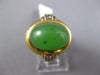 ESTATE 9.10CT DIAMOND & AAA CABOCHON JADE 18K 2 TONE GOLD OVAL & ROUND FUN RING