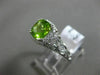 WIDE 1.70CT DIAMOND & AAA PERIDOT 14KT WHITE GOLD OPEN FILIGREE ENGAGEMENT RING