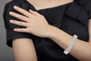 WIDE 3.10CT DIAMOND 18KT WHITE GOLD ROUND & BAGUETTE SQUARE OVAL BANGLE BRACELET