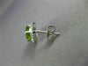 ESTATE 1.85CT DIAMOND & AAA PERIDOT 14KT WHITE GOLD 3D SQUARE HALO STUD EARRINGS