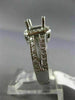 ESTATE WIDE .50CT DIAMOND 14K WHITE GOLD SQUARE SEMI MOUNT ENGAGEMENT RING #1275