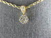 ESTATE SMALL .20CT DIAMOND 18KT YELLOW GOLD 3D CLUSTER FLOWER LOVE PENDANT