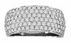 LARGE 1.5CT DIAMOND 14K WHITE GOLD MULTI ROW PAVE SEMI ETERNITY ANNIVERSARY RING