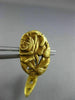 ESTATE 14KT YELLOW GOLD 3D CLASSIC FLOWER OPEN FILIGREE FLORAL MEN'S CUFFLINKS