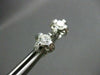 ESTATE 1.10CT DIAMOND 18KT WHITE GOLD SOLITAIRE FLOATING FLOWER EARRINGS #2409