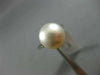 ANTIQUE LARGE .10CT DIAMOND & AAA SOUTH SEA PEARL PLATINUM 3D ENGAGEMENT RING