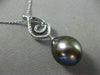 ESTATE .15CT DIAMOND 18KT GOLD AAA TAHITIAN PEARL OPEN FILIGREE FLOATING PENDANT