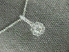 ESTATE .33CT DIAMOND 18KT WHITE GOLD 3D CLUSTER SOLITAIRE HALO FLOATING PENDANT