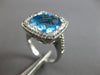 LARGE 10.35CT DIAMOND & AAA BLUE TOPAZ 14K WHITE GOLD CUSHION & ROUND RING 28199