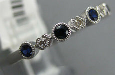 .34CT DIAMOND & AAA SAPPHIRE 14KT WHITE GOLD 3D ROUND FILIGREE ANNIVERSARY RING