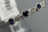 .34CT DIAMOND & AAA SAPPHIRE 14KT WHITE GOLD 3D ROUND FILIGREE ANNIVERSARY RING