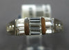 WIDE .69CT DIAMOND 14KT 2 TONE GOLD ROUND & BAGUETTE MULTI ROW ANNIVERSARY RING