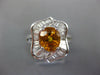 ESTATE 3.71CT DIAMOND & AAA YELLOW SAPPHIRE 18KT WHITE GOLD OVAL BALLERINA RING