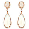 10.75CT DIAMOND & AAA OPAL 14K ROSE GOLD OVAL & ROUND TEAR DROP HANGING EARRINGS