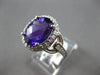 4.88CT DIAMOND & AAA AMETHYST 14KT WHITE GOLD OVAL & ROUND HALO ENGAGEMENT RING