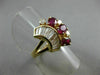 ANTIQUE WIDE 1.33CT DIAMOND & AAA RUBY 14KT YELLOW GOLD MULTI SHAPE RING #22051