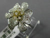 ESTATE LARGE 2.68CT DIAMOND 18K TWO TONE GOLD FLOWER CLUSTER MULTI SHAPE RING