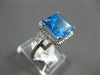 LARGE 4.24CT DIAMOND & AAA BLUE TOPAZ 14KT WHITE GOLD PRINCESS & ROUND FUN RING