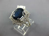 LARGE 6.18CT DIAMOND & SAPPHIRE 14KT WHITE GOLD OVAL DOUBLE HALO ENGAGEMENT RING
