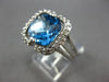 LARGE 4.1CT DIAMOND & AAA BLUE TOPAZ 14KT WHITE GOLD 3D CUSHION & ROUND FUN RING