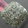 LARGE 1.39CT ROUND PRINCESS & BAGUETTE DIAMOND 18KT WHITE GOLD 3D SQUARE RING
