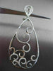 ESTATE MASSIVE .68CT DIAMOND 14KT WHITE GOLD FILIGREE TEAR DROP HANGING EARRINGS