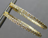ESTATE 1.57CT DIAMOND 14KT YELLOW GOLD CLASSIC INSIDE OUT HOOP HANGING EARRINGS